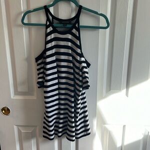 Ann Taylor black and white stripped top